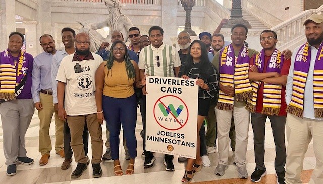 Council Member co-authors, drivers, and labor leaders supporting Workers Drive Minneapolis. 