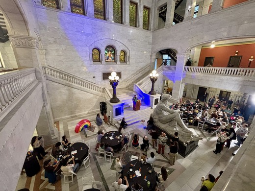 Photo of Pride celebration at City Hall