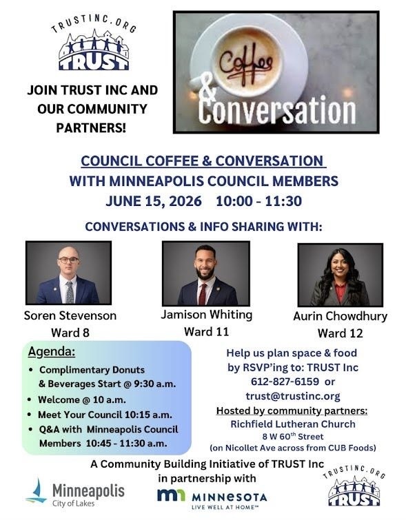 Flyer for Coffee & Conversations Event