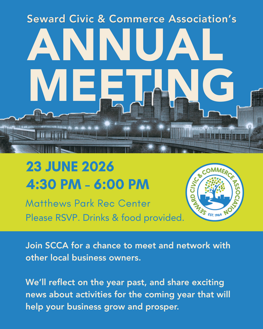 Flyer for Seward Civic & Commerce Annual Meeting