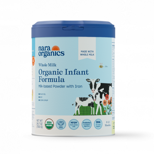 A can of Nara Organics Powdered Infant Formula.