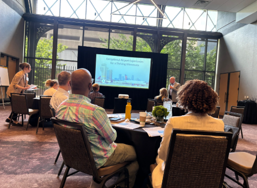 MAC Eecutive Director gives a presentation on MAC’s recent successes to Meet Minneapolis board members. 