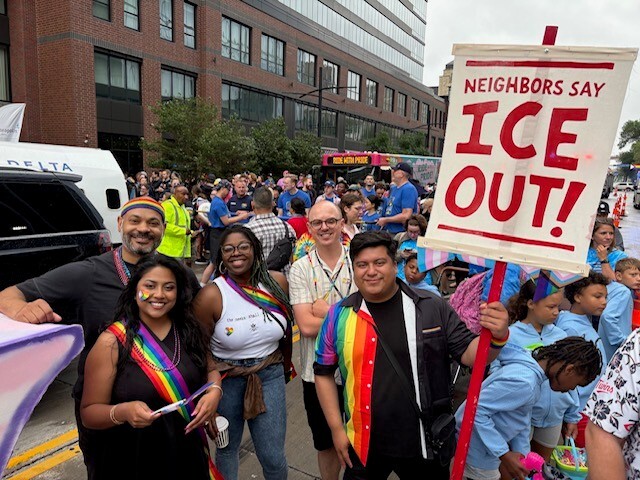 Council Members Wonsley, Stevenson, Chavez, Chowdhury, and President Payne at Twin Cities Pride Parade.
