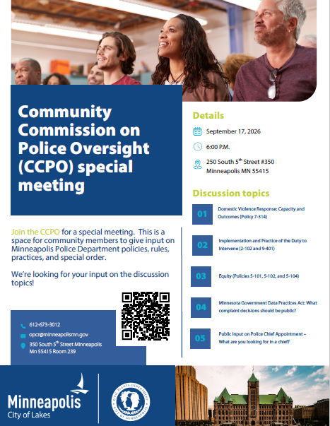 Flyer for the CCPO special meeting