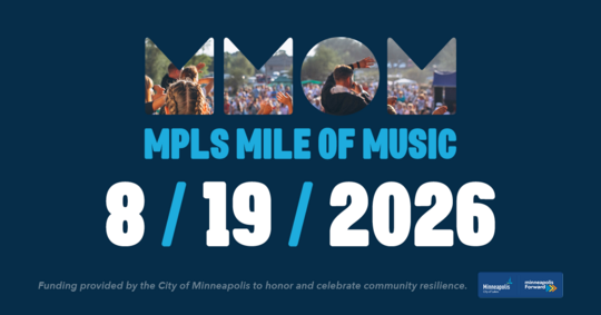 Promotional graphic for the Minneapolis Mile of Music on Aug. 19, 2026.