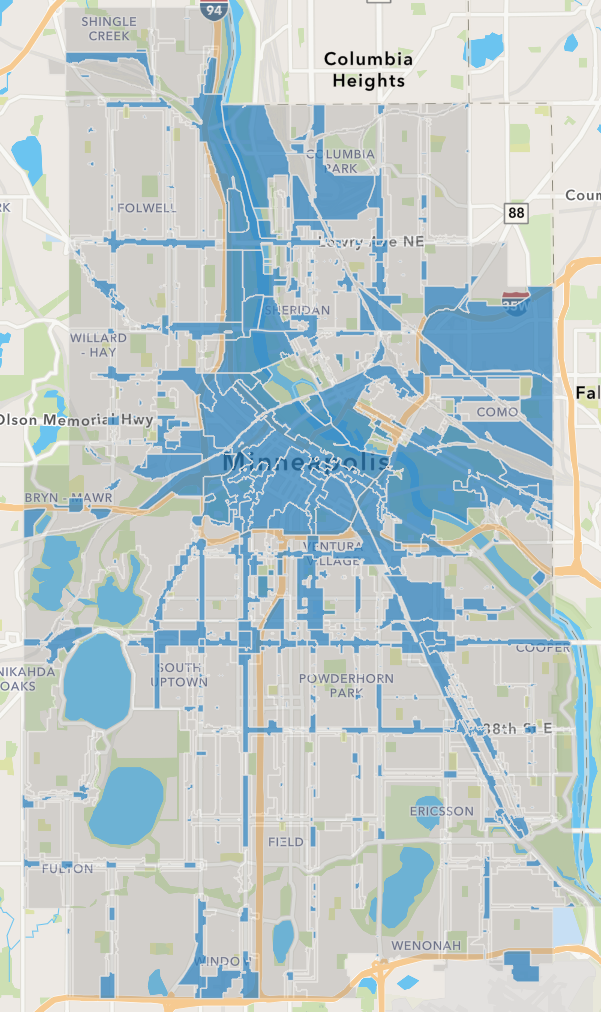 null Mayor Frey’s proposal for data center development. Everything blue would be included in the Overlay District and eligible to apply for a data center.