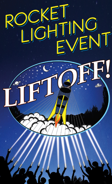 Poster for LIFTOFF! Brackett Rocket Lighting Event