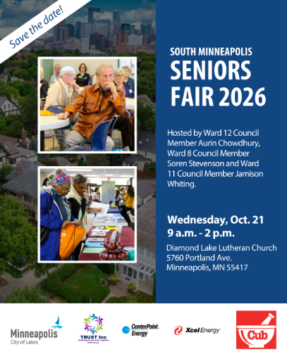 Flyer for South Minneapolis Seniors Fair 2026