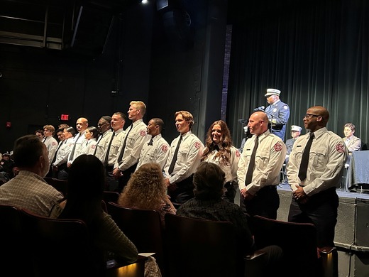 New fire officers at their graduation ceremony