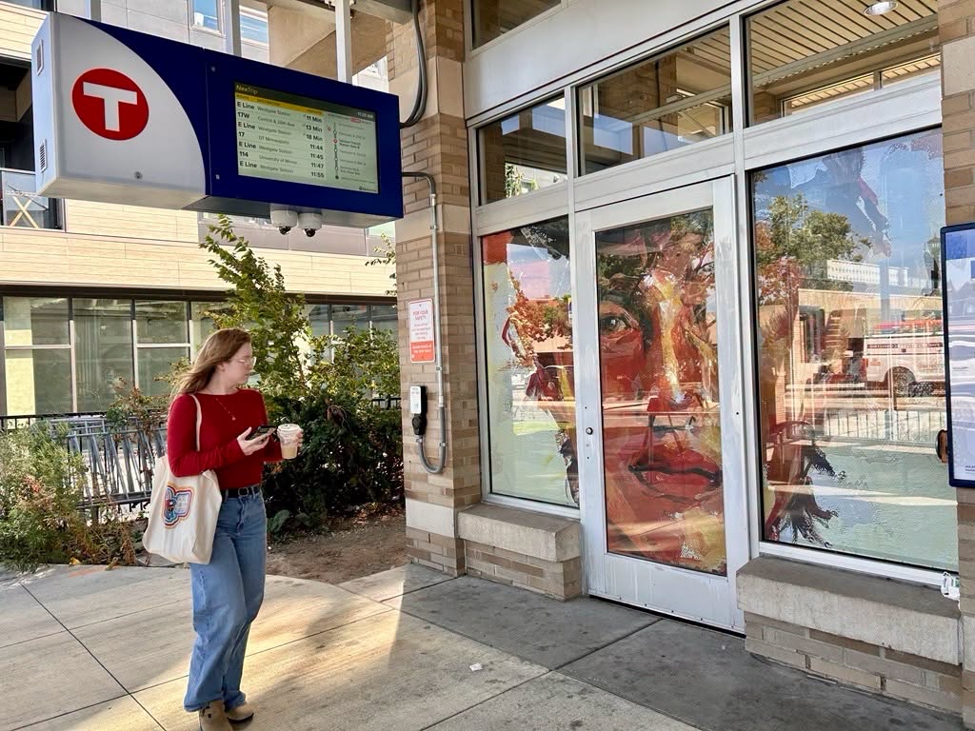 New art on the Hennepin side of the Uptown Transit Center