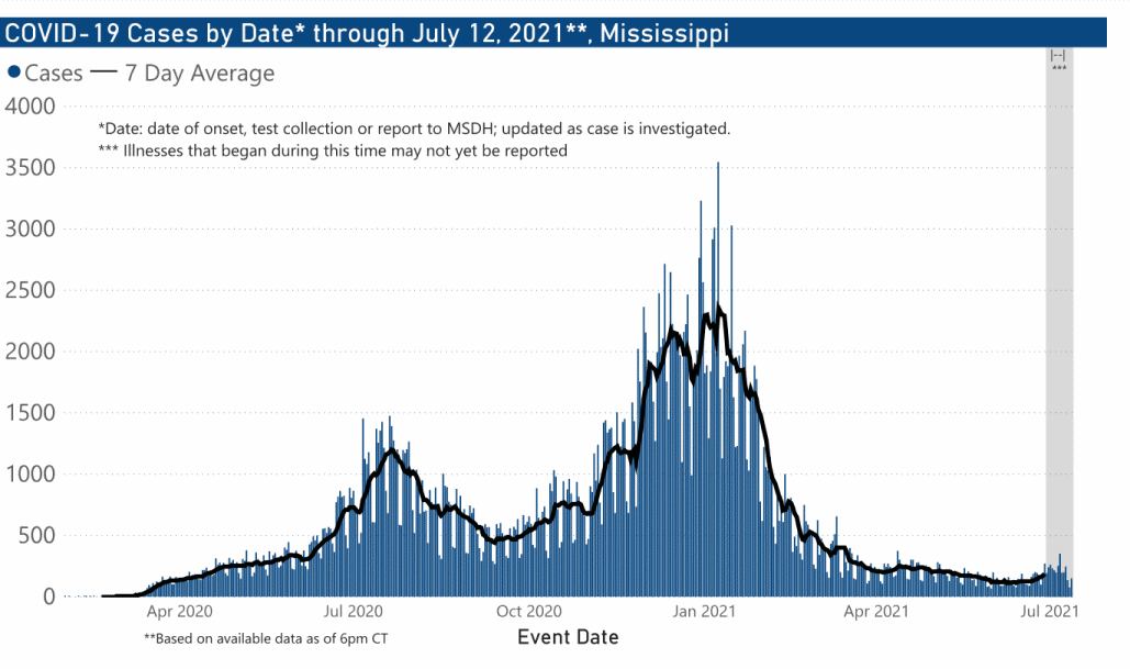 chart of confirmed COVID-19 cases by date illness began