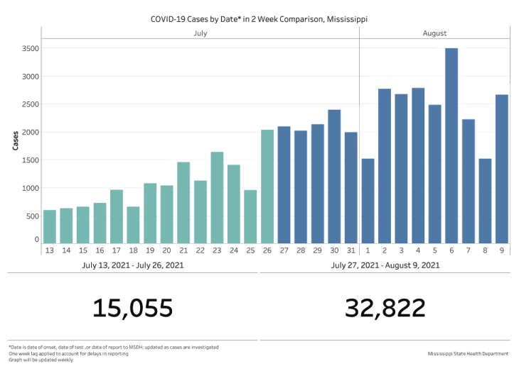 chart of confirmed COVID-19 cases by date illness began