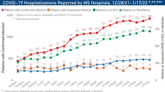 chart of COVID-19 hospitalizations by day