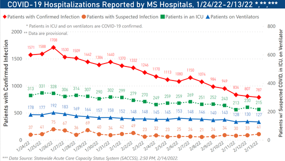 chart of COVID-19 hospitalizations by date