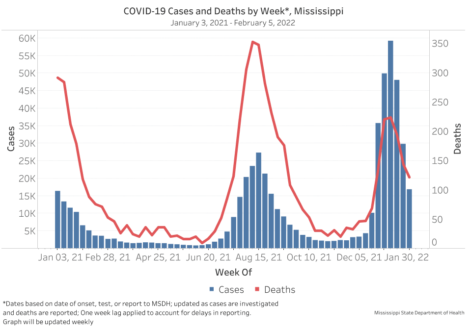 chart of confirmed COVID-19 cases and deaths by date of illness/death