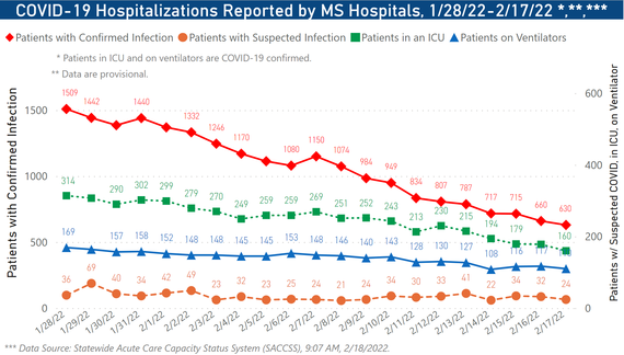 chart of COVID-19 hospitalizations by date