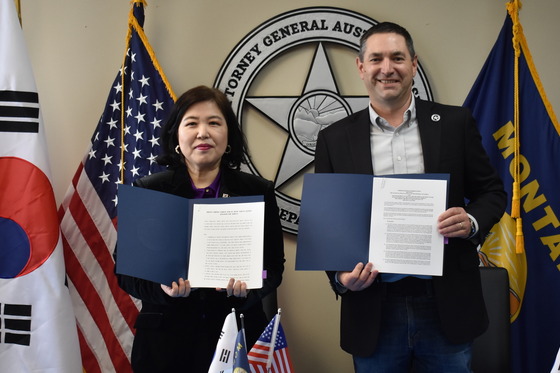 Attorney General Knudsen with Consul General Seo Eunji