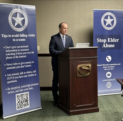 Division of Criminal Investigation Administrator Lee Johnson spoke at the press conference today.