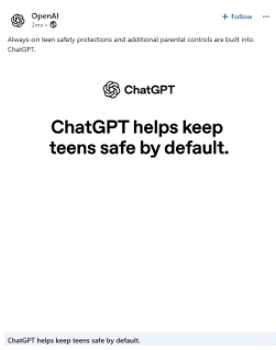 OpenAI released false advertisements on social media to assure parents that ChatGPT is safe for teens to use.