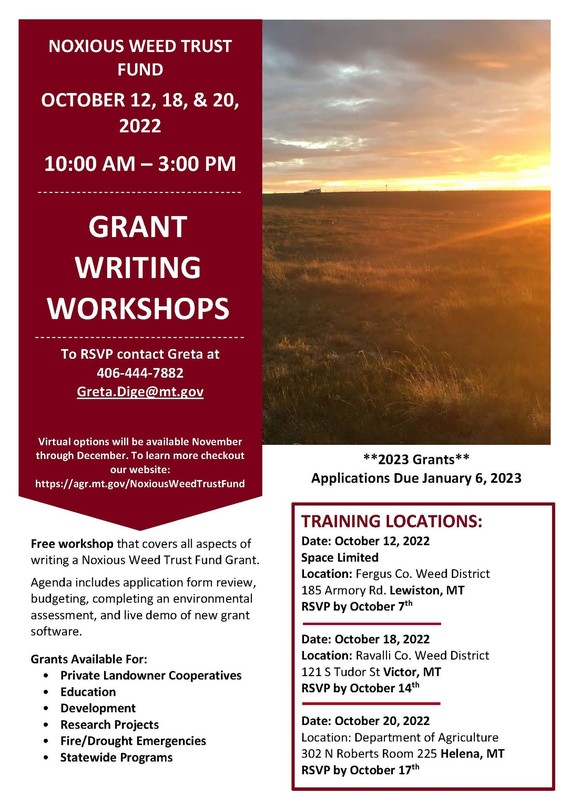 Noxious Weed Trust Fund grant workshops