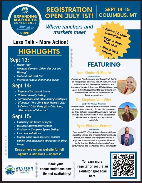 Expanding Markets Conference registration notice and flier