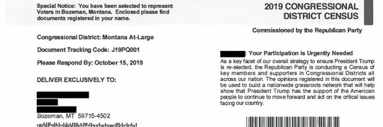 Imitation Census Mailer