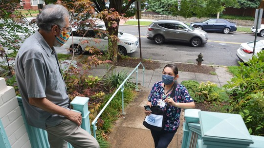 Census Worker Wears PPE