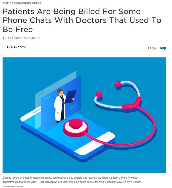Article: Patients are being billed for some phone chats with doctors that used to be free