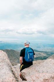 Hiker on rocks