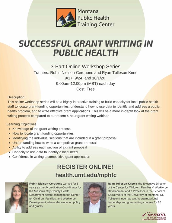 Workshop: SUCCESSFUL GRANT WRITING IN PUBLIC HEALTH