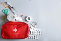 First aid kit with supplies