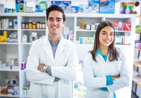 Two pharmacists standing together