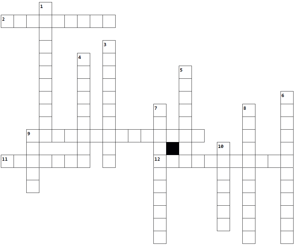 Environmental Health Crossword Blank
