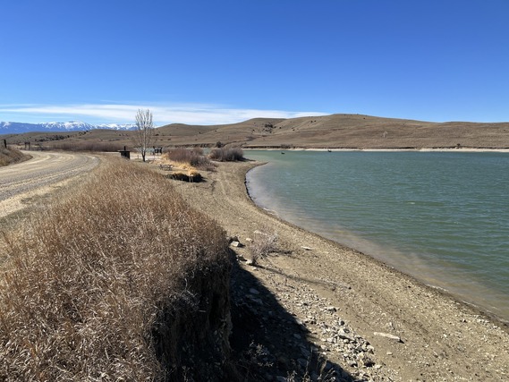 Eroded shoreline at Cooney State Park