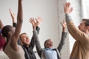 people cheering 