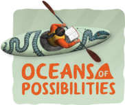 Oceans of Possibilities Logo for CSLP - picture of a kayaker