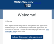 Okta Activation Email Screenshot