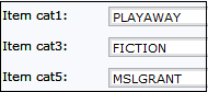Item Categories