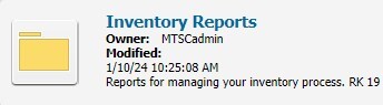 Inventory Reports BCA Folder