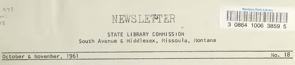 MSL Newsletter October November 1961
