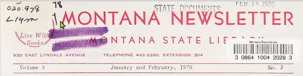 Jan Feb 1970 MSL Newsletter