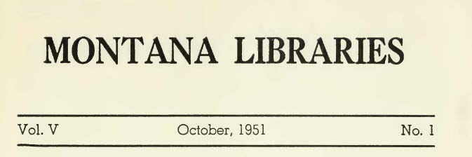 Montana Libraries October 1951
