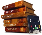 No story should be left untold. Stack of books and a talking book machine