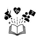 Libraries Partnering for Public Health. Image of a book with a heart, and apple coming out of it