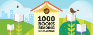 1000 books before kindergarten logo with cute birds