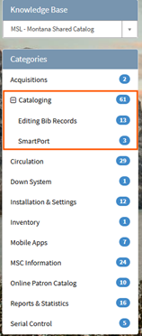 KB Category list