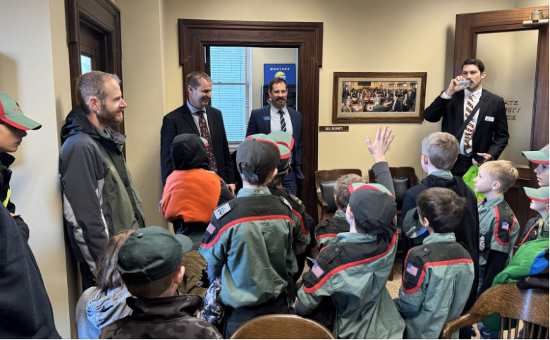 Senate Republican leaders meet with Trail Life USA members.