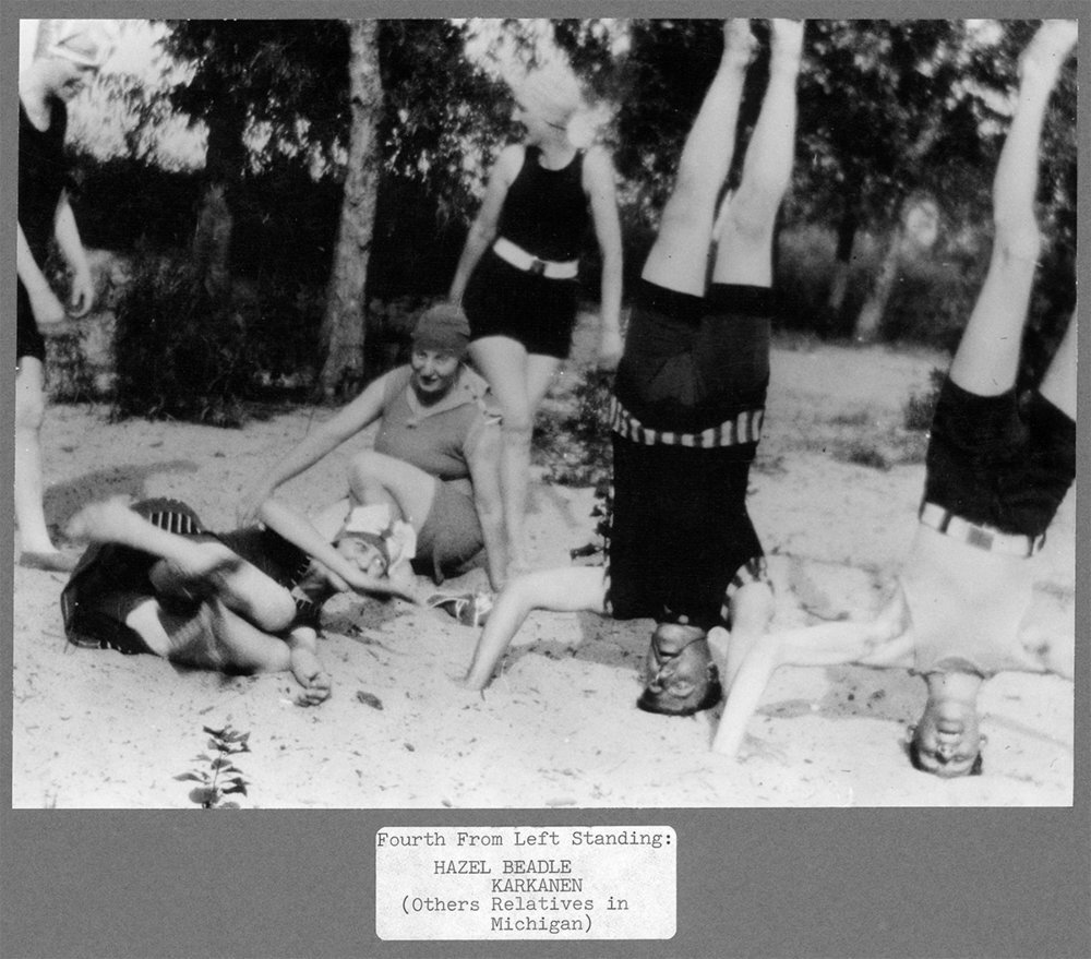 People playing around at a swimming hole