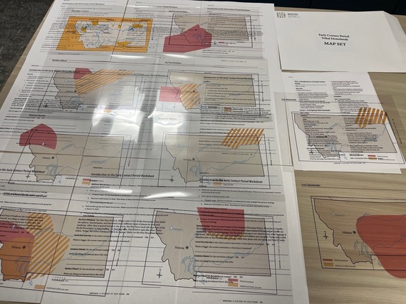 Map transparencies showing tribal territories