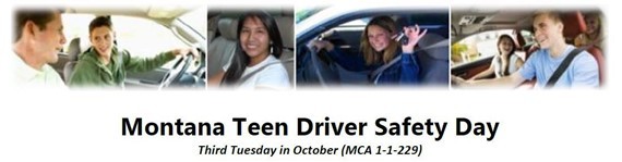 Montana Teen Driver Safety graphic with students driving
